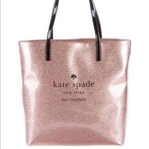 Kate Spade link/rose gold Glitter Tote.